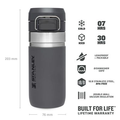 Stanley Go Quick Flip Water Bottle - 16 oz, durable and convenient design with long-lasting temperature retention features.