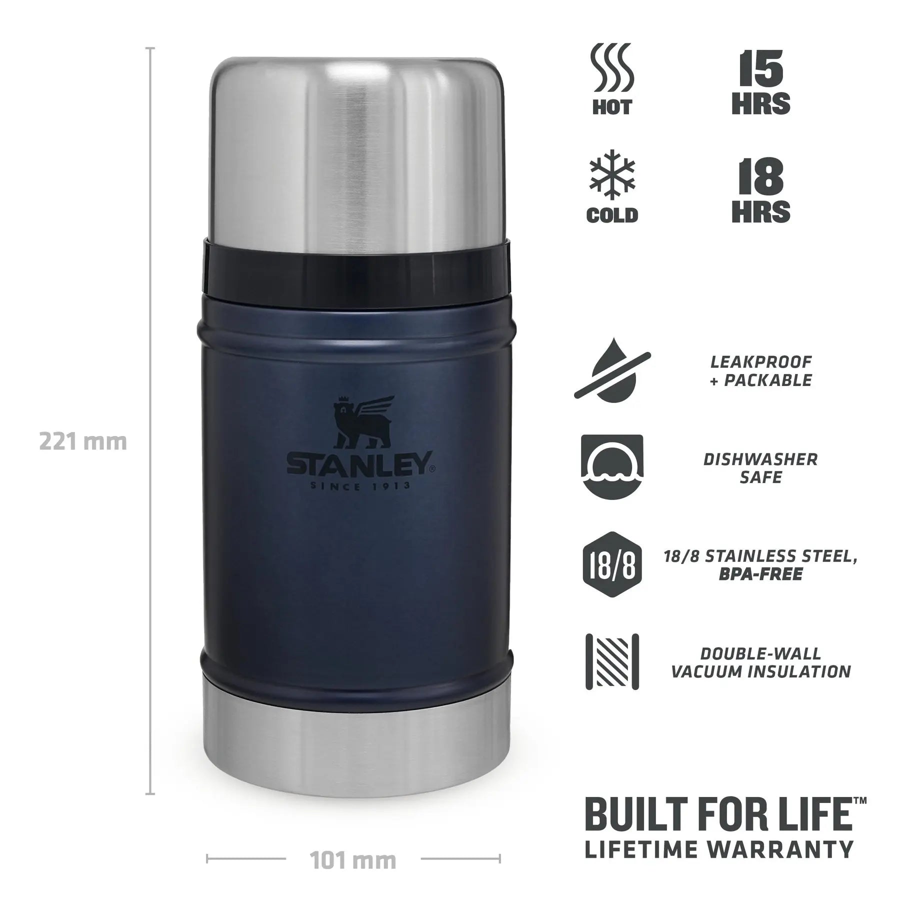 Stanley Classic Legendary Food Jar 24 oz - Shop  Food Storage Containers at  Trekaline