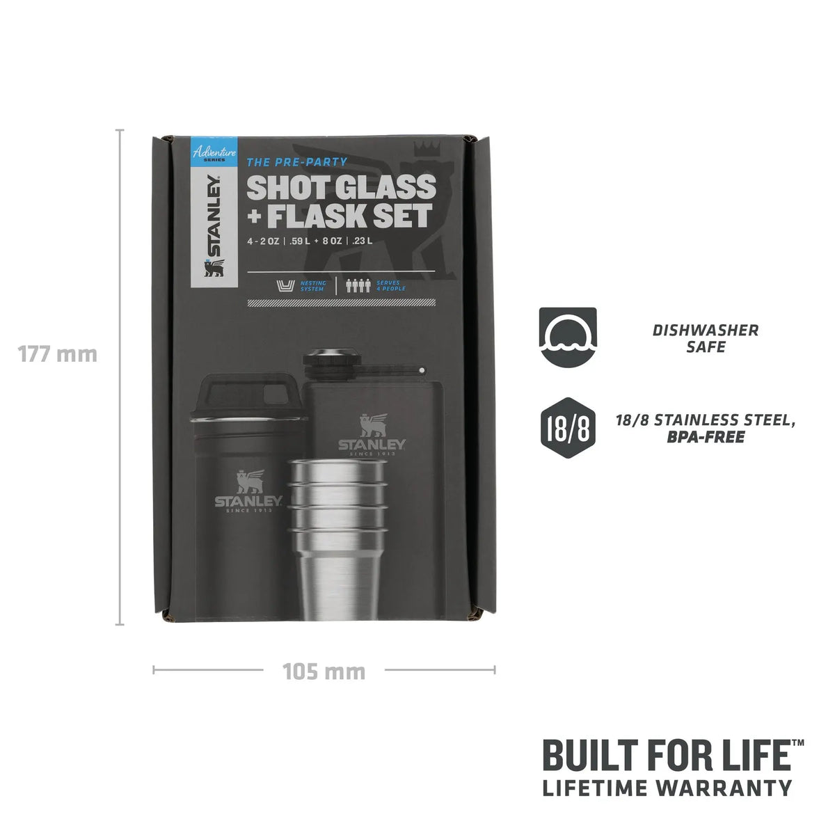 Stanley Adventure Pre-Party Shot Glass Flask Set - Shop  Flasks at  Trekaline