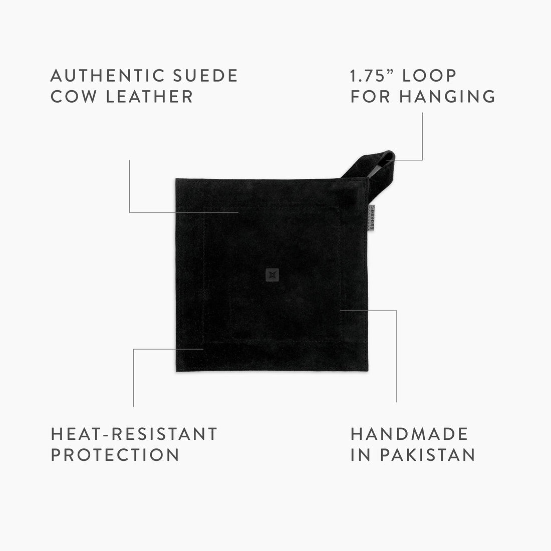 Suede Leather Pot Holder - Black - Shop  Cookware Accessories at  Trekaline