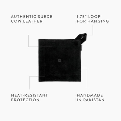 Suede Leather Pot Holder - Black - Shop  Cookware Accessories at  Trekaline