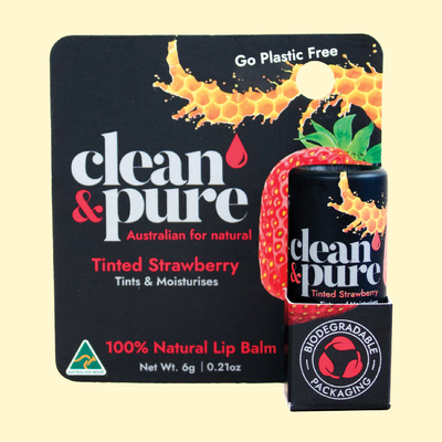 Clean & Pure Tinted Strawberry Lip Balm - Shop  Lip Balm at  Trekaline