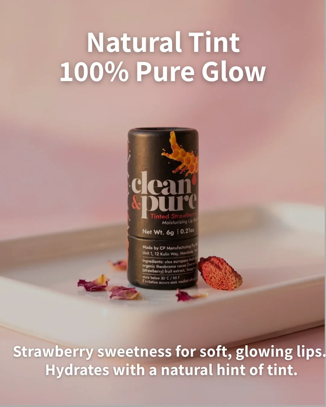 Clean & Pure Tinted Strawberry Lip Balm - Shop  Lip Balm at  Trekaline