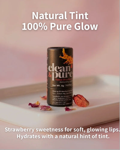 Clean & Pure Tinted Strawberry Lip Balm - Shop  Lip Balm at  Trekaline