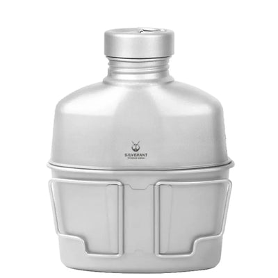 SilverAnt Titanium Canteen Military Mess Kit for versatile outdoor hydration and cooking