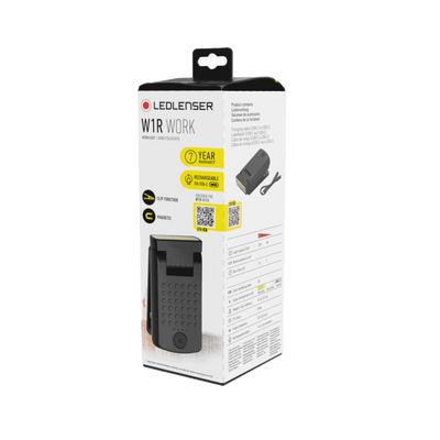 Ledlenser Worklight W1R Work clipped to pocket for hands free use