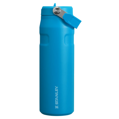 Stanley IceFlow Bottle with Flip Straw Lid, 24 oz, blue, lightweight, AeroLight spun-steel, portable hydration.