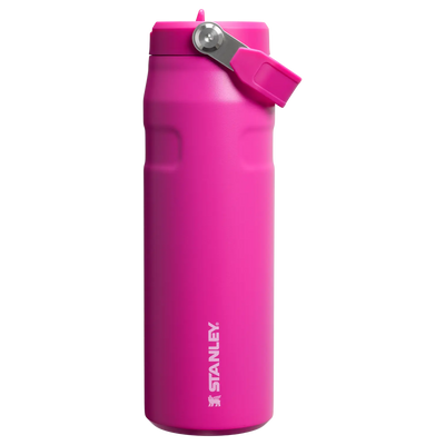 Stanley IceFlow Bottle with Flip Straw Lid, pink 24 oz, lightweight and keeps water ice-cold for hours