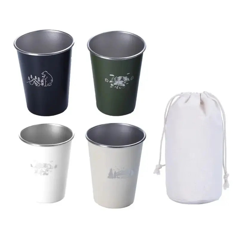 Stainless Steel Cup - 350 ml (4 Pack) - Shop  Camping Cups at  Trekaline