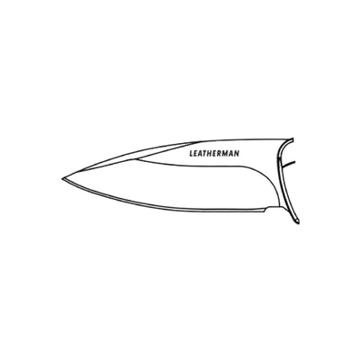 Leatherman C33 folding pocket knife blade design with engraved logo.