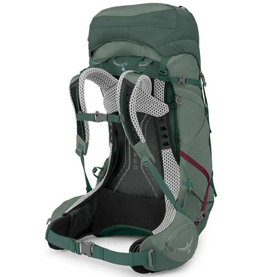 Osprey Aura AG LT 50 - Women backpack with AntiGravity suspension, lightweight design, raincover, side panel zip, floating top lid.