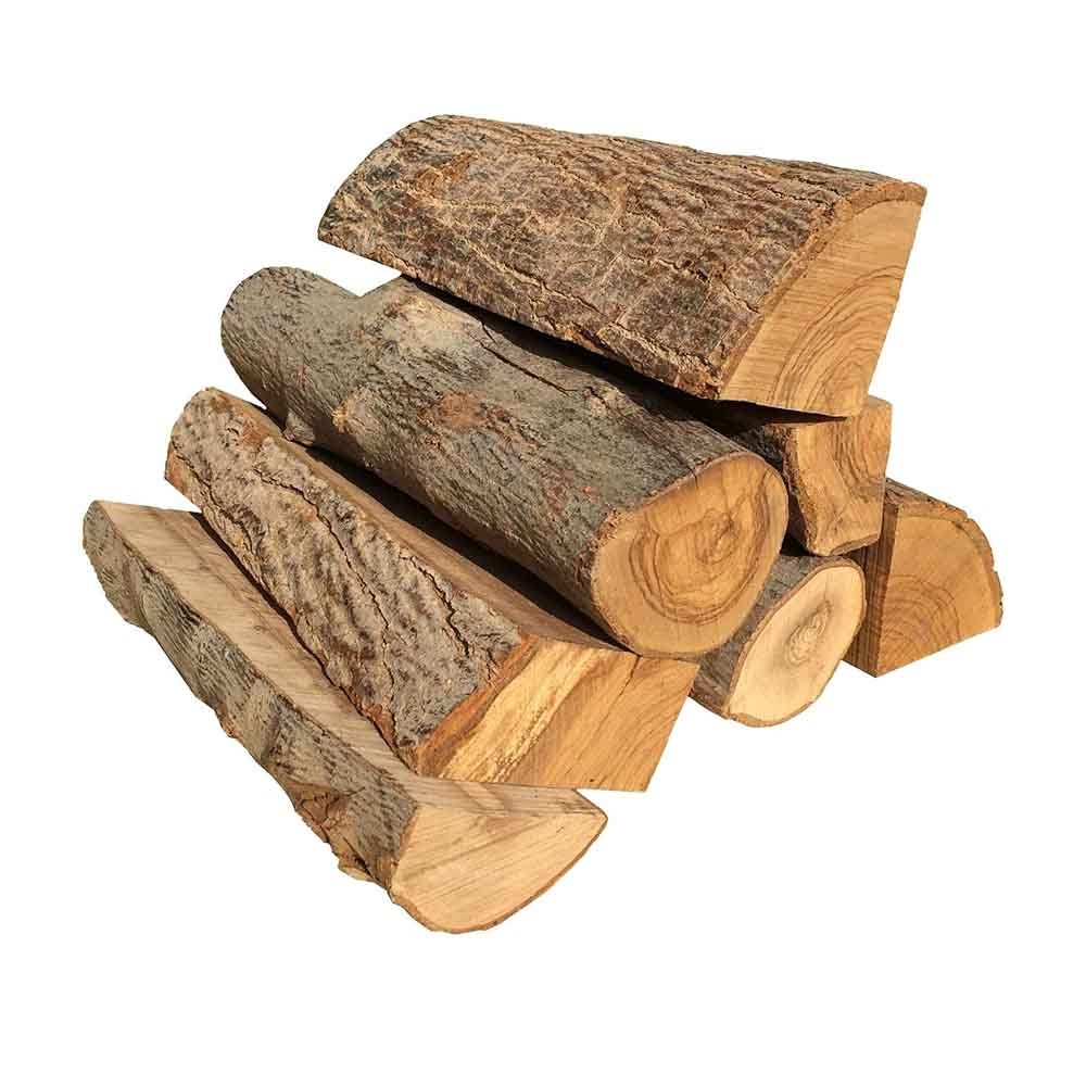 Bad Axe Olive Firewood — single log detail showing smooth bark and rings.