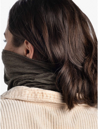 Buff Merino Lightweight Neckwear Solid Bark Brown