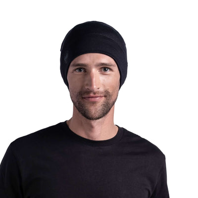 Buff Merino Lightweight Beanie Solid Black Thermal Cap
