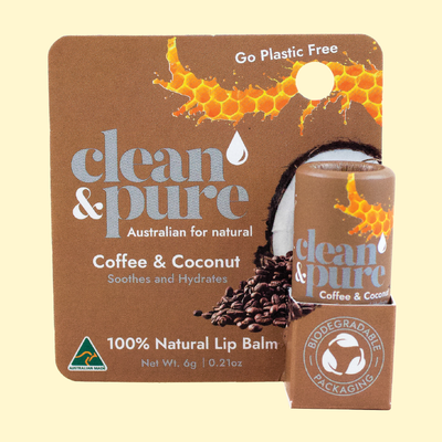 Clean & Pure Coffee and Coconut Lip Balm - Shop  Lip Balm at  Trekaline