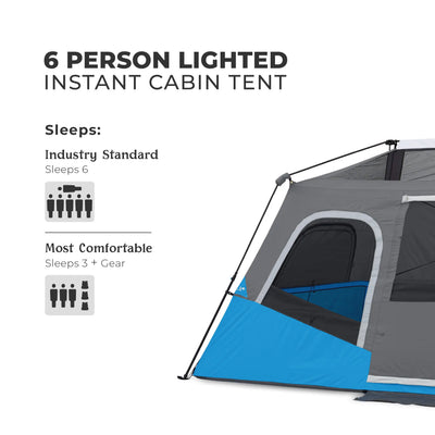 Core Equipment 6 Person Lighted Tent - Shop  Camping Tents at  Trekaline
