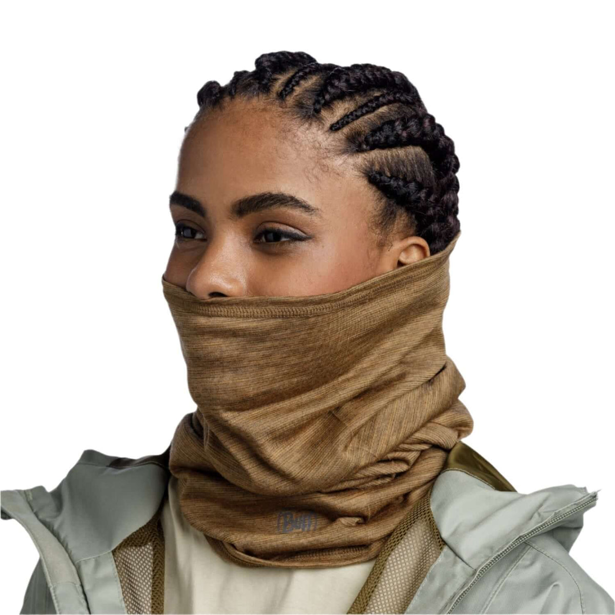 Buff Merino Lightweight Neckwear Multistripes Coyote