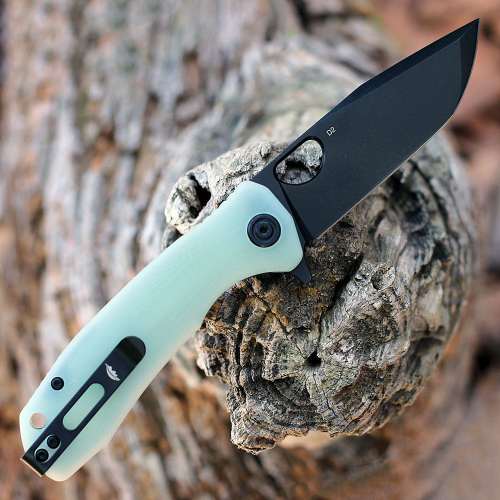 Honey Badger Limited Edition Medium Tanto Knife D2 - Jade G10