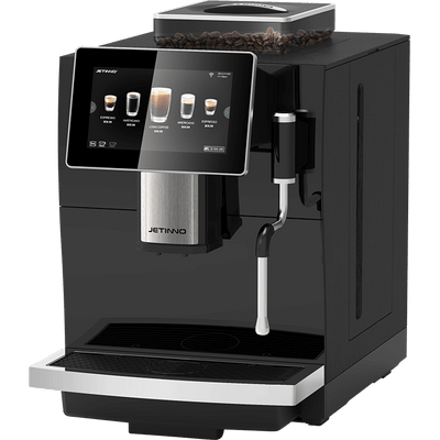 Jetinno JL09 Automatic Espresso Coffee Machine, sleek and compact design, perfect for barista-quality coffee at outdoor basecamps or offices.
