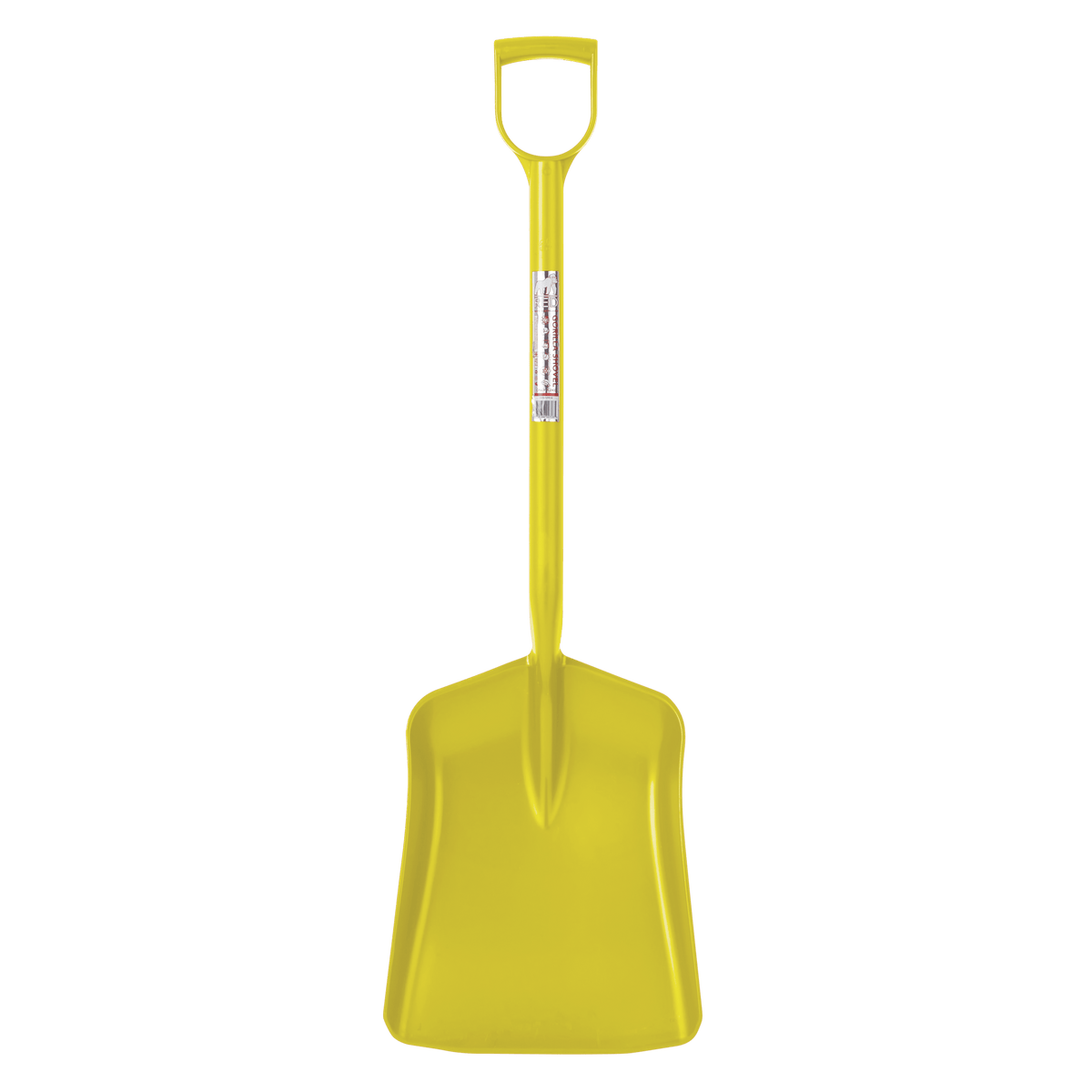 Yellow shovel similar to Red Gorilla Shovel, heavy duty plastic tool for lifting and clearing tasks