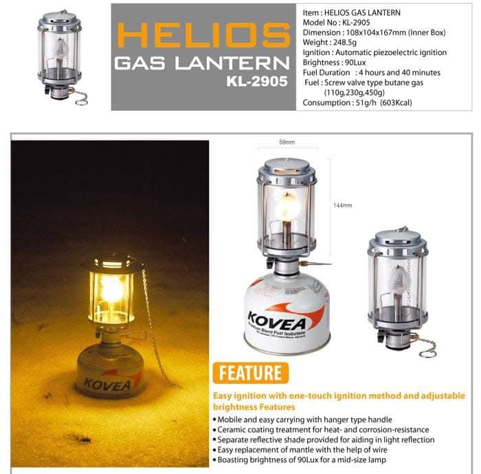 Kovea Helios Camping Gas Lantern - Shop  Fuel-Powered Lanterns at  Trekaline