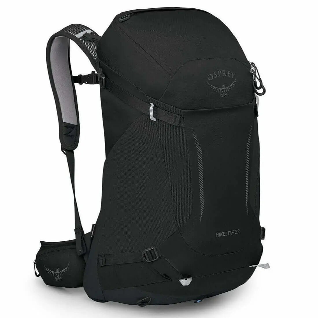 Osprey Hikelite 32 - Black, lightweight hiking backpack with AirSpeed™ ventilation and bucket-style main compartment.