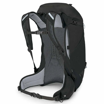 Osprey Hikelite 32 - Black backpack with AirSpeed ventilation, designed for all-day hikes, showcasing a padded hipbelt.