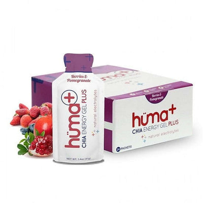 Huma Chia Energy Gel Plus - Berries & Pomegranate pack with chia seeds and fruits for endurance athletes