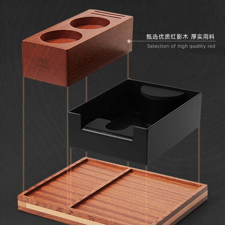 Muvna Red Wood Coffee Knock Station 51-58mm