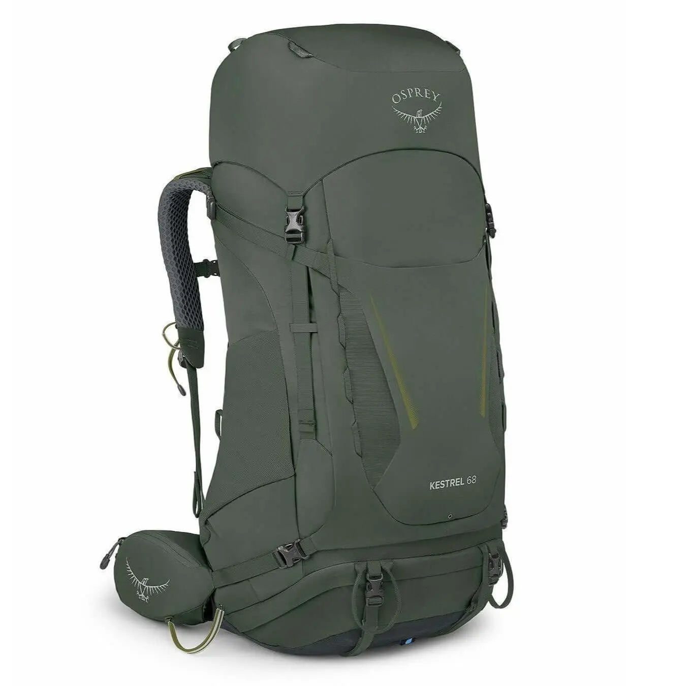 Osprey Kestrel 68 - Men backpack for rugged hikes and trail work, featuring a 68-liter capacity for sandstone canyons and snowy peaks.