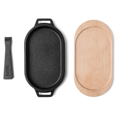 Ooni Cast Iron Sizzler Pan with Board - Shop  Frying Pans at  Trekaline