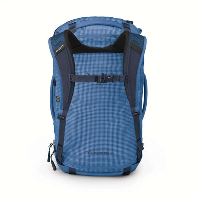 Transporter Squffel 44 blue backpack by Granite Gear, designed for rugged adventures and weatherproof protection.