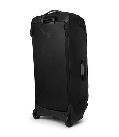 Transporter Wheeled Duffel 120 by Osprey, rugged design with high-clearance wheels for adventure travel.