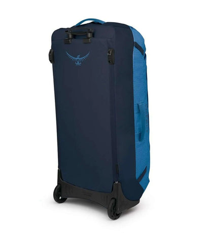 Transporter Wheeled Duffel 120 by Osprey, rugged wheeled duffel with sturdy wheels and water-resistant fabric.