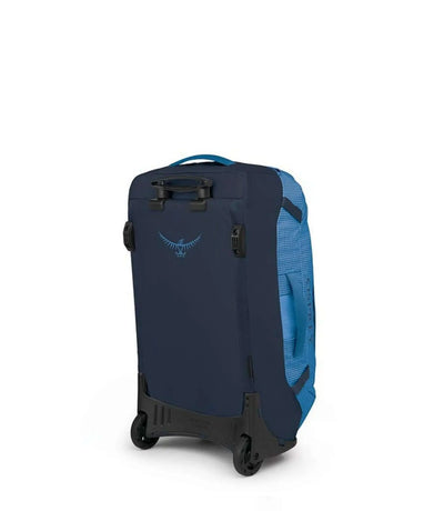 Transporter Wheeled Duffel 60 by Osprey, rugged design with high-clearance wheels and durable water-resistant fabric.
