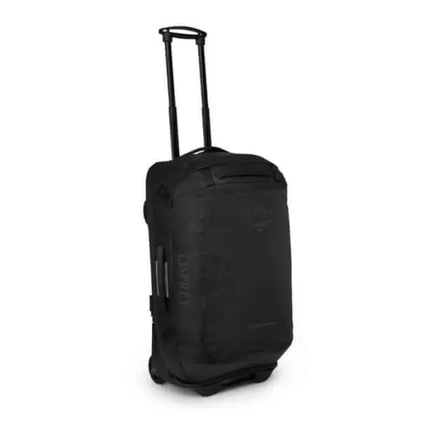 Transporter Wheeled Duffel 60 by Osprey, durable wheeled travel bag with oversized wheels and trolley handle.