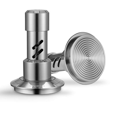 Muvna Sonorous Tamper - 58mm precision espresso tool showcasing stainless steel design for perfect tamping.