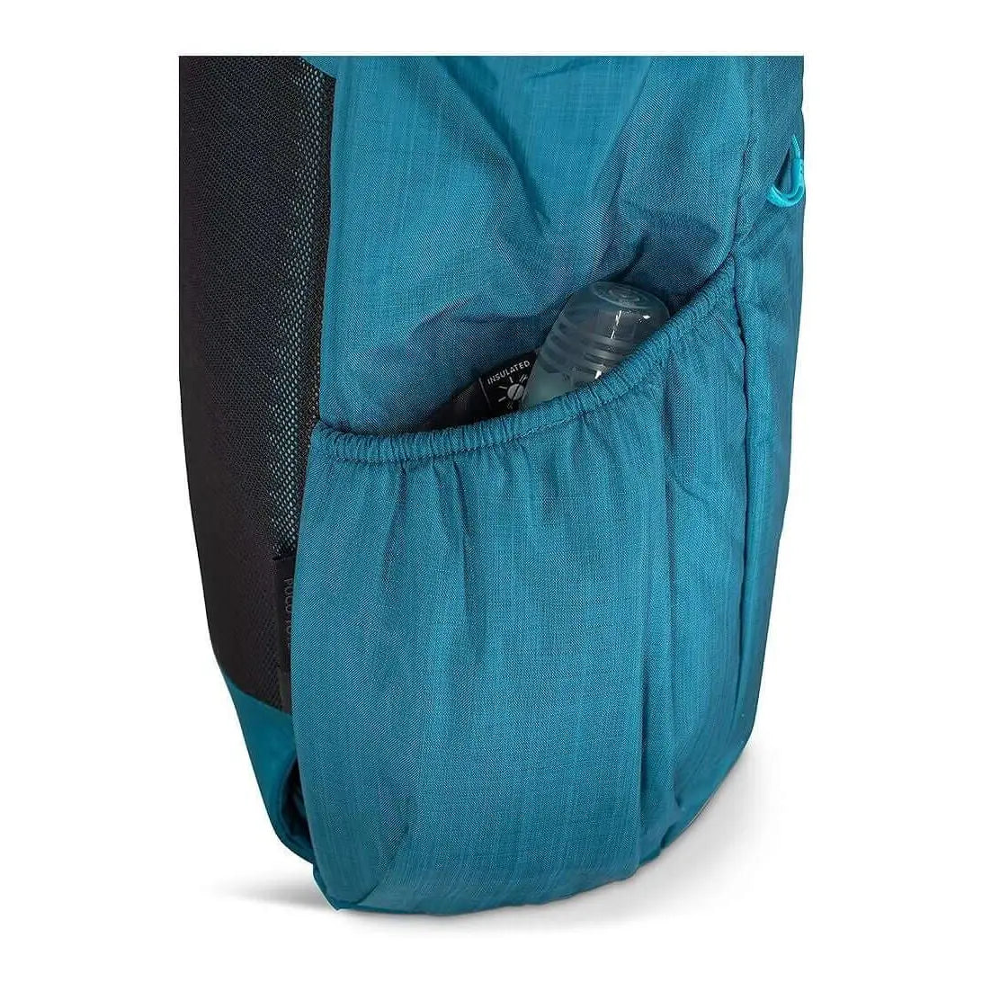 Side view of Osprey Poco Changing Tote showcasing insulated bottle pocket for parenting on the go.