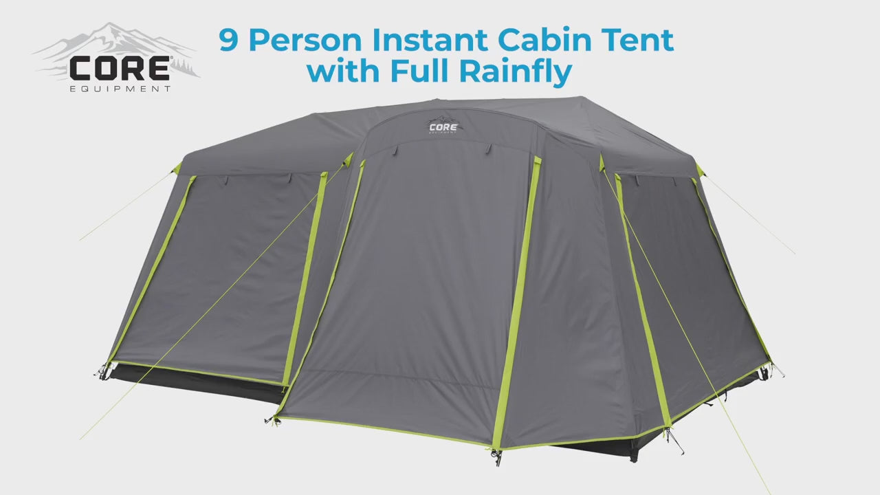 Core Equipment 9 Person Cabin Tent With Rainfly