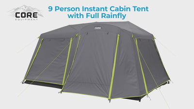 Core Equipment 9 Person Cabin Tent With Rainfly