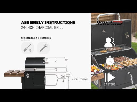Royal Gourmet 24-Inch Charcoal Grill and Smoker