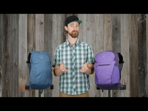 Osprey Daylite Plus Everyday Daypack with Organizer - 20L in blue and purple on display.