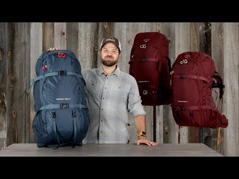 Fairview Trek 70 - Women displayed by a model with colorful backpacks in the background, perfect for travel and adventure.
