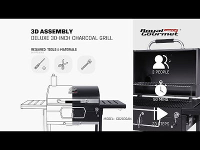 Royal Gourmet Deluxe 30-Inch Charcoal Grill