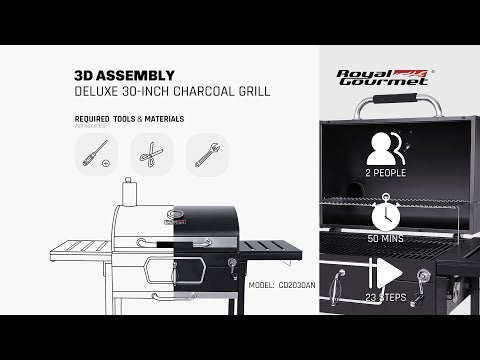 Royal Gourmet Deluxe 30-Inch Charcoal Grill