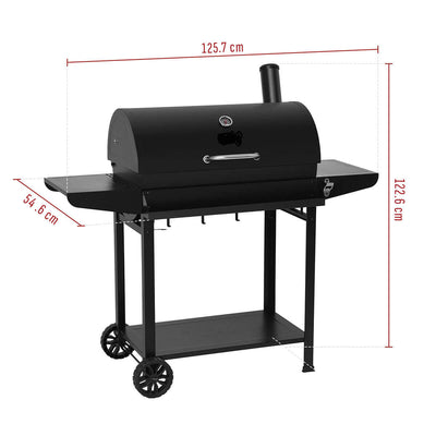 Royal Gourmet 28-Inch Barrel Charcoal Grill with Front Basket dimensions