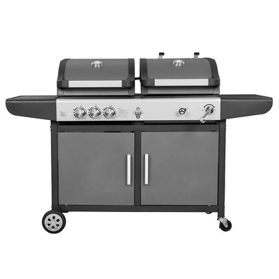 Royal Gourmet Gas and Charcoal Barbeque Grill Combo with Side Burner