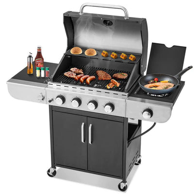 Royal Gourmet 4-Burner Gas Grill with Side Burner