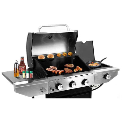 Royal Gourmet Gas Outdoor BBQ Grill - 3 Burners and Side Burner Cooking Space
