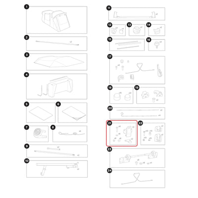 Thule Outset Hitch Tent Lock and Hook Set